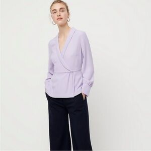 J Crew Lilac Wrap Top